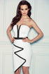 White Bandeau Waterfall Evening Dress